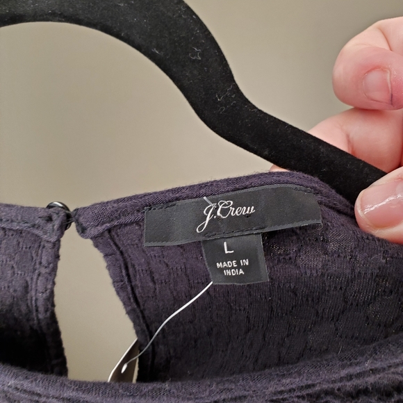 J. Crew Size Large NWT Waffle Knit Shirt with Ruffle - Picture 3 of 4